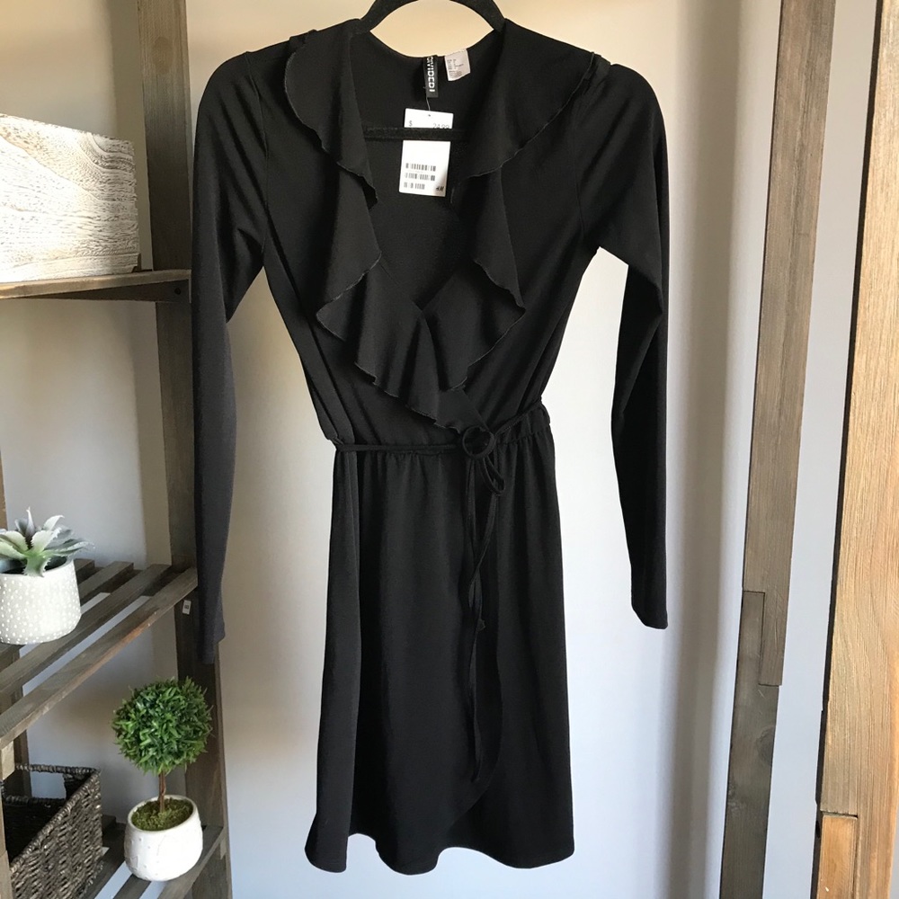 Divided Black Long Sleeve Ruffled Dress NWT - Picture 2 of 6
